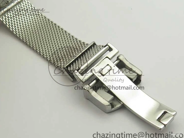 MIROTIME 0307 Portofino IW356501 SS V3 MK 1:1 Best Edition Blue Dial On SS Mesh Bracelet MIYOTA Timeless 7194